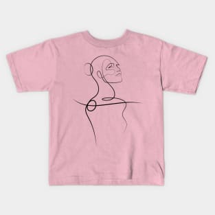 Woman line art Kids T-Shirt